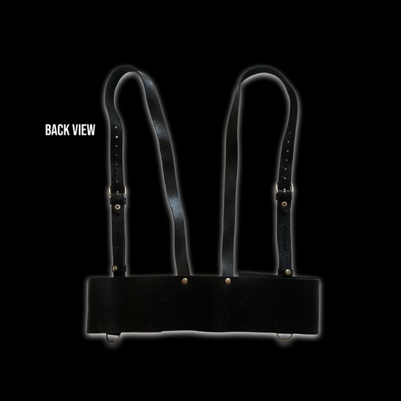 Leather Chest Harness Vest and Under Bust Corset Buckle Hard Core Harness - Picture 6 of 7